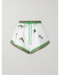 ALÉMAIS - Wanda Embroidered Linen Shorts - Lyst