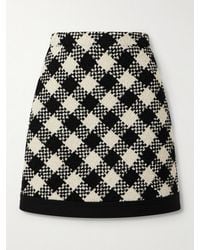 Valentino Garavani - Damier Checked Bouclé-Tweed Mini Skirt - Lyst