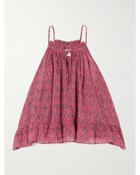 Isabel Marant - Fabino Oberteil Aus Bedrucktem Baumwoll-Voile Mit Raffungen - Lyst