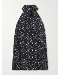 Nili Lotan - Alla Polka-Star Silk Halterneck Blouse - Lyst