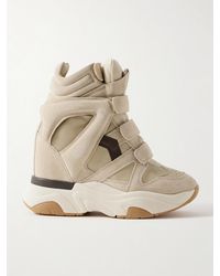 Isabel Marant - Balskee Leather And Suede High-Top Wedge Sneakers - Lyst