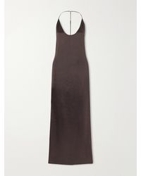 Tom Ford - Peach-Feel Silk Satin Halterneck Evening Dress - Lyst