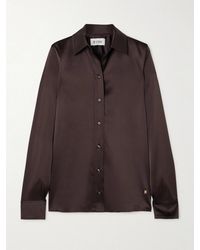 ÉTERNE - Constance Embellished Stretch-Silk Satin Shirt - Lyst