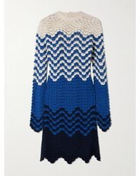 Escvdo - Victoria Striped Crocheted Cotton Mini Dress - Lyst