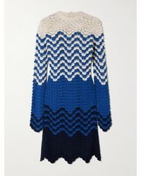 Escvdo - Victoria Striped Crocheted Cotton Mini Dress - Lyst