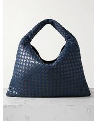Bottega Veneta - Hop Large Intrecciato Leather And Denim Tote - Lyst