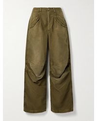 R13 - Gathered Cotton-Twill Straight-Leg Pants - Lyst