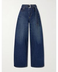 Sacai - Belted High-Rise Barrel-Leg Jeans - Lyst
