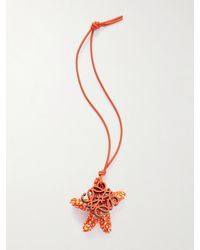 Loewe - Paula's Ibiza Star Anagram Beaded Leather Bag Charm - Lyst