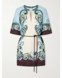 ALÉMAIS - Natalia Printed Linen Mini Dress - Lyst