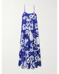 Borgo De Nor - Merle Tiered Floral-Print Cotton-Poplin Maxi Dress - Lyst