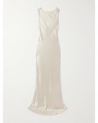 Abadia - Draped Hammered-Satin Gown - Lyst