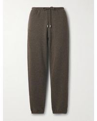 The Row - Teo Mélange Cashmere And Cotton-Blend Tapered Track Pants - Lyst