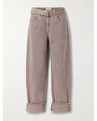 Agolde - Cuffed Taper Belted Mid-Rise Straight-Leg Jeans - Lyst