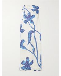 ANDRES OTALORA - Nosso Amor Strapless Floral-Print Linen Maxi Dress - Lyst