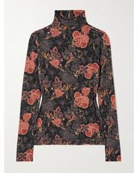 Ulla Johnson - Aurelia Stehkragenoberteil Aus Bedrucktem Stretch-Jersey - Lyst