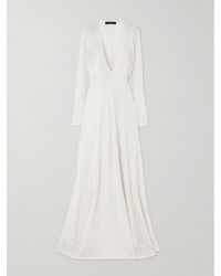 Ralph Lauren - Embellished Crocheted Silk And Cashmere-Blend Gown - Lyst