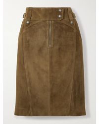 Tom Ford - Belted Suede Skirt - Lyst