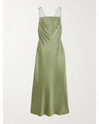 Polo Ralph Lauren - Open-Back Tulle-Trimmed Satin Maxi Dress - Lyst