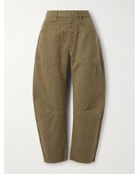 Nili Lotan - Shon Cotton And Linen-Blend Twill Tapered Pants - Lyst