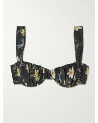 Faithfull the Brand - Emily Floral-Print Gathered Recycled Bikini Top - Lyst