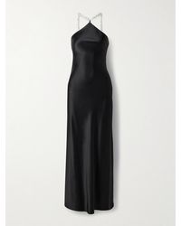STAUD - Cadence Faux Pearl-Embellished Satin Maxi Dress - Lyst