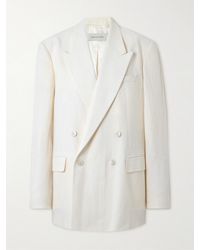 Dries Van Noten - Oversized Double-Breasted Linen, Wool, Silk And Cashmere-Blend Blazer - Lyst