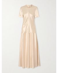 FFORME - Clodia Pleated Textured-Satin Maxi Dress - Lyst