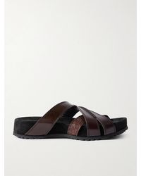Dries Van Noten - Embossed Leather Sandals - Lyst