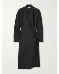Lemaire - Wrap-Effect Cotton-Poplin Midi Shirt Dress - Lyst