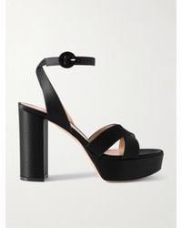 Gianvito Rossi - Sabrina 70 Satin Platform Sandals - Lyst