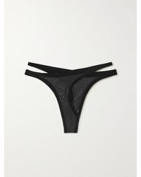 Wolford - String Aus Beflocktem Stretch-Tüll Mit Cut-Outs - Lyst