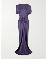 Victoria Beckham - Isabella Ruched Satin Gown - Lyst
