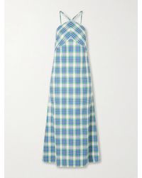 Rosie Assoulin - Call Me Maybe Checked Woven Cotton Maxi Dress - Lyst