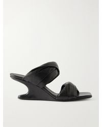 Rick Owens - Twisted Cantilever Suede Wedge Mules - Lyst