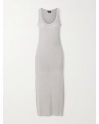 Tom Ford - Sequin-Embellished Metallic Ribbed-Knit Midi Dress - Lyst