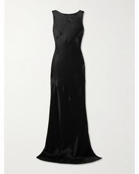 Abadia - Draped Hammered-Satin Gown - Lyst