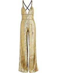 Dundas Crystal-embellished Sequined Tulle Jumpsuit - Metallic