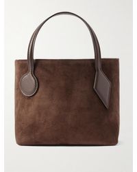Liffner - Micro Leather-Trimmed Suede Tote - Lyst