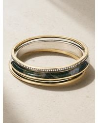 BY PARIAH - Classic Stack Set Aus Drei Armreifen Aus Recyceltem 14 Karat Und Recyceltem Sterlingsilber Mit Diamanten Und Achat - Lyst