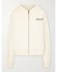 Sporty & Rich - Vendome La Embroidered Cotton-Fleece Hoodie - Lyst