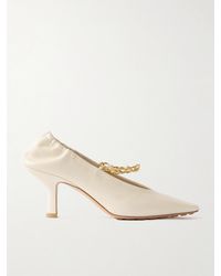 Bottega Veneta - Melbourne Embellished Glossed Crinkled-Leather Pumps - Lyst