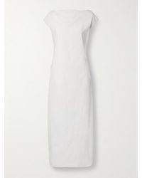 KHAITE - Robe Midi Dos Ouvert En Toile De Coton Ayame - Lyst