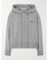 Givenchy - Embroidered Wool And Cashmere-Blend Zip-Up Hooded Cardigan - Lyst