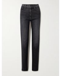 Mother - The Rambler Zip Heel High-Rise Straight-Leg Jeans - Lyst