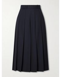 AURALEE - Pleated Wool And Mohair-Blend Midi Skirt - Lyst
