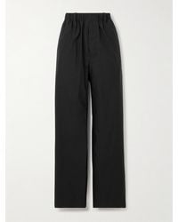 Lemaire - Cotton And Silk-blend Poplin Wide-leg Pants - Lyst