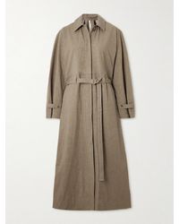 Lauren Manoogian - Belted Cotton And Linen-Blend Trench Coat - Lyst