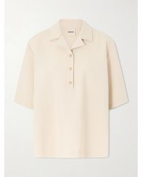 KHAITE - Loucin Naia-Blend Crepe Polo Shirt - Lyst