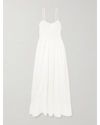 Faithfull the Brand - Meline Maxikleid Aus Baumwoll-Voile Mit Spitzeneinsätzen Und Biesen - Lyst